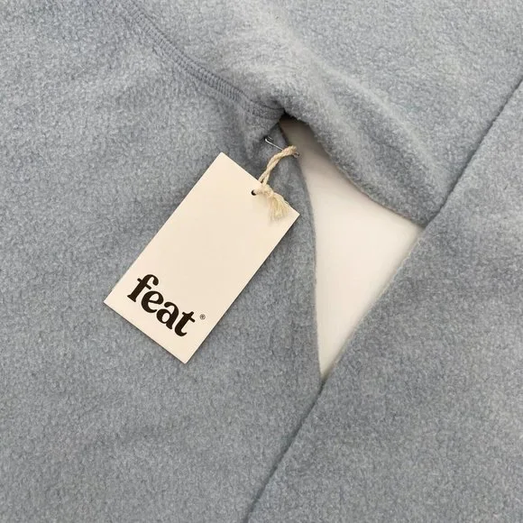 Feat Clothing Blanket Blend Crew Pullover Sweatshirt Denim Blue sz S NWT Unisex - Picture 2 of 2